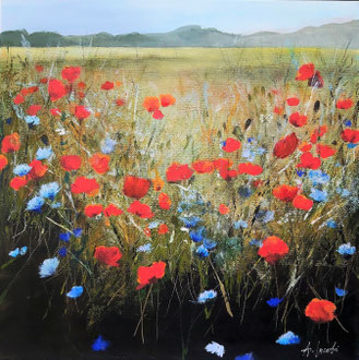 POPPIES, 60x60 cm, Acryl/Leinen