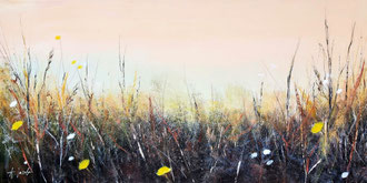 GARDEN IN THE FALL, 60x120 cm, Acryl/Leinen