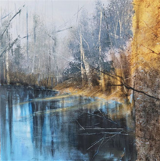 CALM LAKE 2, 40x40 cm,  Acryl/Leinen
