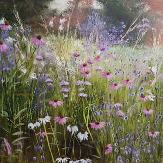 FLOWER MEADOW, 60x60 cm, Acryl/Leinen