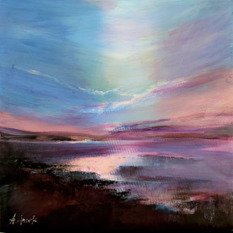 SUNSET SHADOWS, 50x50x4 cm, Acryl/Leinen
