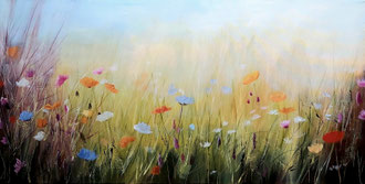 WILDFLOWERS, 50x100 cm, Acryl/Leinen