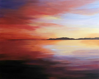 SUNSET VIBES, 80x100 cm, Acryl/Leinen