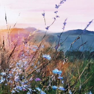 SPRING GLIMMER 2, 50x50 cm, Acryl/Leinen