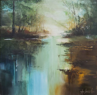 SPRING COLORS, 40x40, Acryl/Leinen