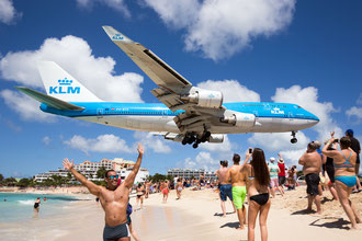 PH-BFA, KLM Boeing 747, Maho Beach, Saint Maarten