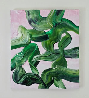 'Leaf Study 2', acrylic on canvas over panel. 24" x 21"