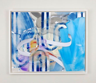 'Rain Barrel', acrylic on plexiglass. 22" x 27" (framed)