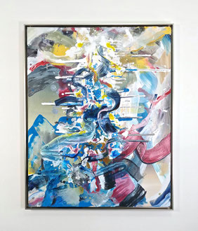 'Shimmer', acrylic on canvas. 40" x 32" (framed)