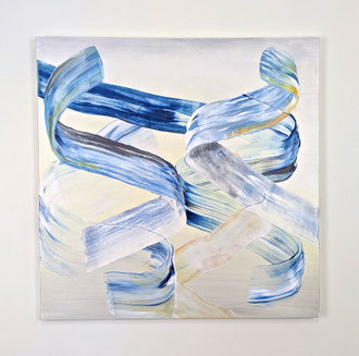 🔴 'Atlantic Current (West to East)', (2025) acrylic on canvas. 27" x 27" (Shown unframed)