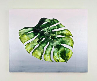 🔴 'Leaf Study 8 (Monstera series)', acrylic on canvas over panel. 20" x 24"