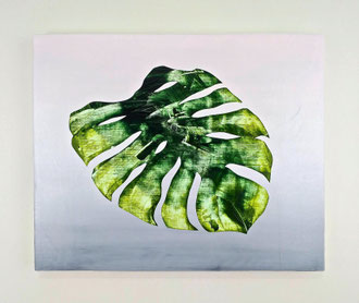 🔴 'Leaf Study 8 (Monstera series)', acrylic on canvas over panel. 20" x 24"
