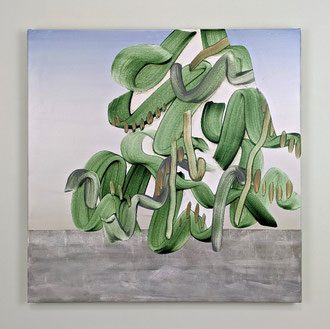 'Scotch Pine 4' acrylic and w-s crayon on canvas. 30"x30" 