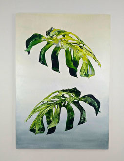 'Leaf Study 10 (Monstera series)', acrylic on canvas. 51" x 36"