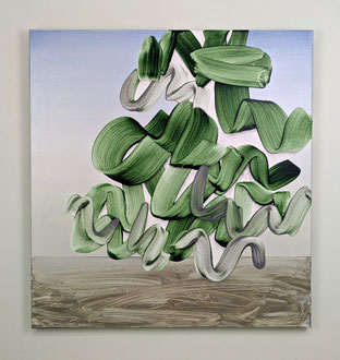 'Scotch Pine 3' acrylic and w-s crayon on canvas. 37"x35" 