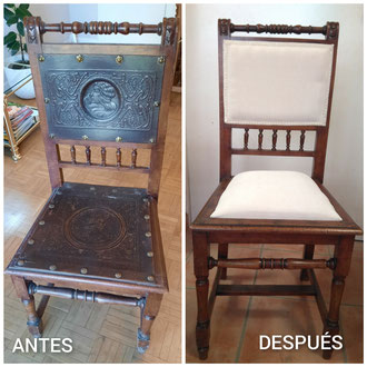 Restauración de sillas modernistas de principios del siglo XX.