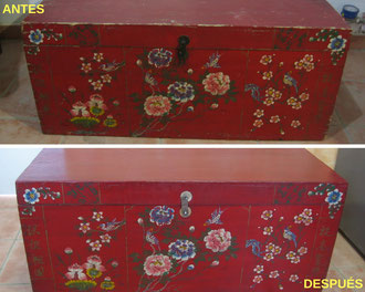 Restauración baúl chino.