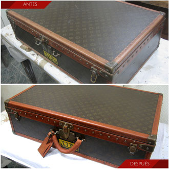 Restauración maleta Louis Vuitton. Años 50,
