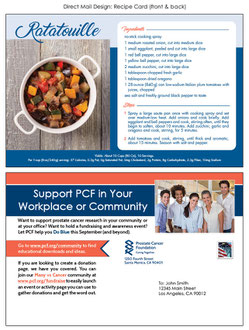 Direct Mail Design - Recipe Card front & back