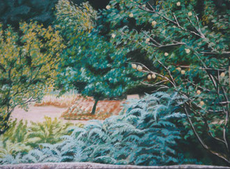 Potager de Fontgrande, pastel 65x50 Sylvie Berman artiste peintre