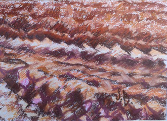 Ploughing, pastel 9x5,9 Sylvie Berman artiste peintre