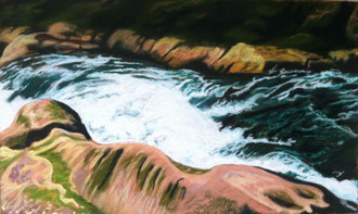 Torrent, pastel 43x27 Sylvie Berman artiste peintre