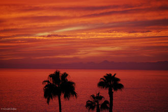 Tenerife, Callao Salvaje, coucher du soleil dans le ciel flamboyant