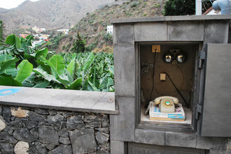 Téléphone public sur l'île de la Gomera Archipel des Canaries