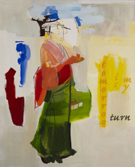 Dienerin Tee servierend 1, 2021, 130 x 110 cm, oil on canvas