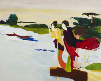 2 Frauen am Fluss, 2023, 145 x 180 cm, oil on canvas
