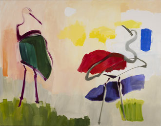 Kraniche, 2021, 140 x 180 cm, oil on canvas