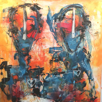 80 x 80 cm Acryl auf Leinwand