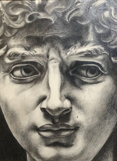 "David" Detail - pencil drawing 5.5" x 6.5"