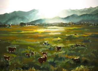 "North Fields II" Heber, UT - oil on canvas 18" x 24"