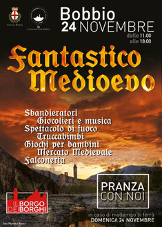 Gli Artigiani di ArTre a Bobbio IN PIAZZA SANTA FARA portici abbazia San Colombano per Fantastico Medioevo 2019