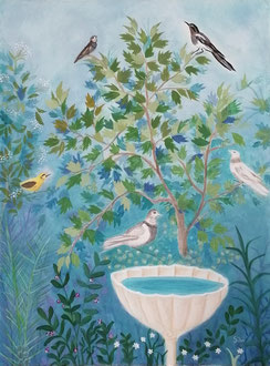 Pompejanische Gartenmalerei 90 x 120 cm Acryl on Canvas