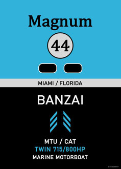 111 Magnum Marine 44 Miami Vintage Poster