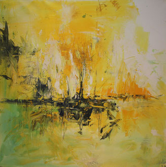 Verletzt, Acryl auf Leinwand,  90 x 90cm 