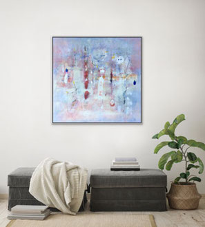Suoni nell'aria, 2018, tecnica mista, 101 x 100 cm