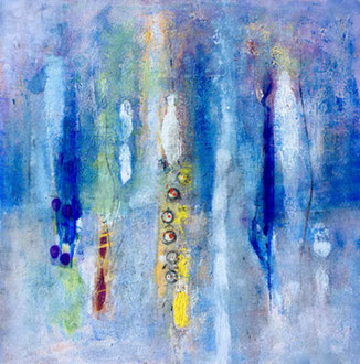Soavi presenze, 2018, tecnica mista, 100 x 101 cm