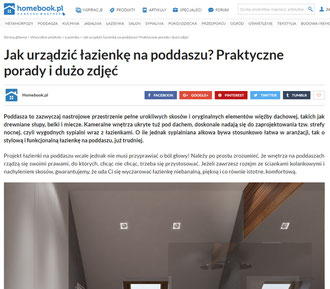 Jak urządzić łazienkę na poddaszu? Praktyczne porady i dużo zdjęć Publikacja na stronie Homebook.pl projekt wnętrza