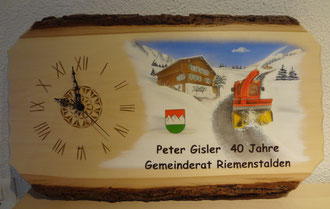 Holzuhr Gemeinderat-Geschenk