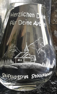 Kundenauftrag Vase graviert  