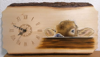 Lindenuhr Kälbli / Wanduhr 