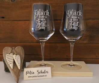 Geschenkidee Glasgravur / Weingläser graviert / 2/4/6 er Set