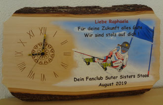  Holzuhr / Für Raphaela / Fanclub