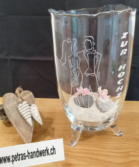Windlicht graviert / Geschenke / Zur Hochzeit