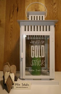 Laterne graviert / Geschenkidee / Glasgravur