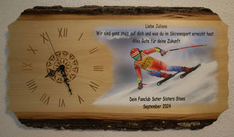Holzuhr bemalen / Auftragsmalerei / 