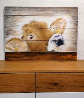 Käbli 80 x 60 cm auf Holz / mit Lack versiegelt 